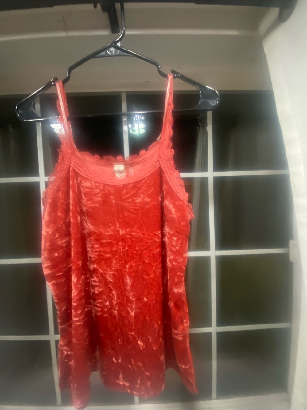 paparazzi Red Velvet Lace-Trim Camisole